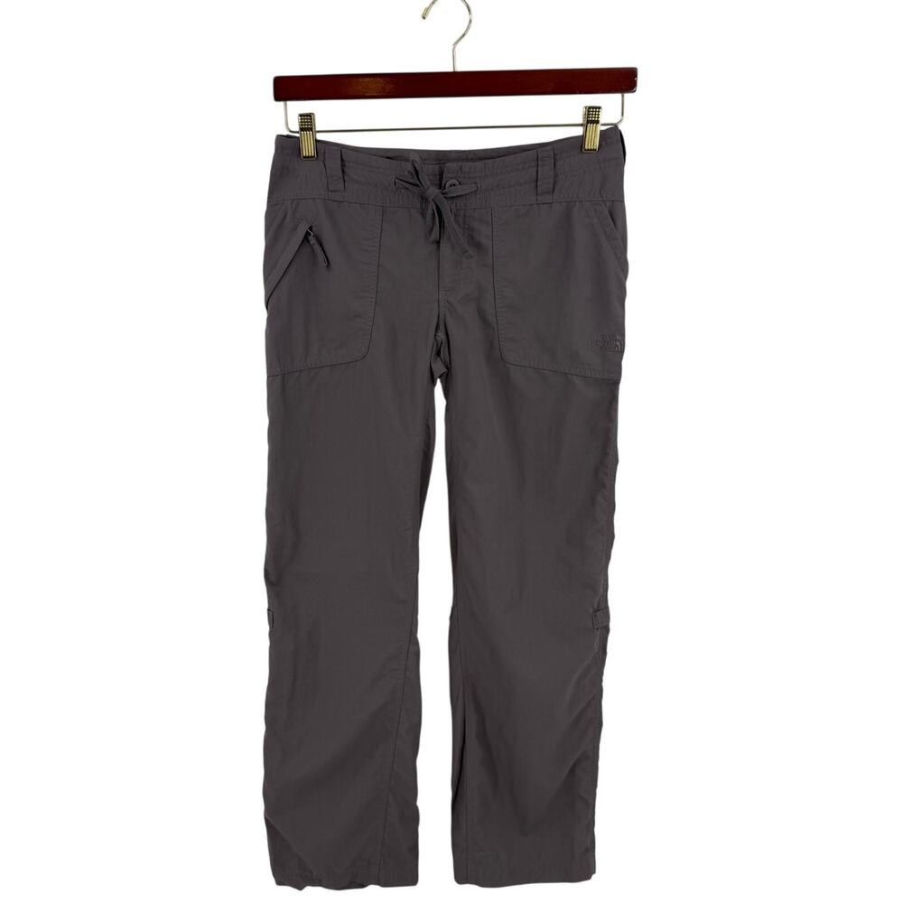 The North Face Womens Outdoor Hiking Nylon Pants 4 Short Slate Gray Convertible